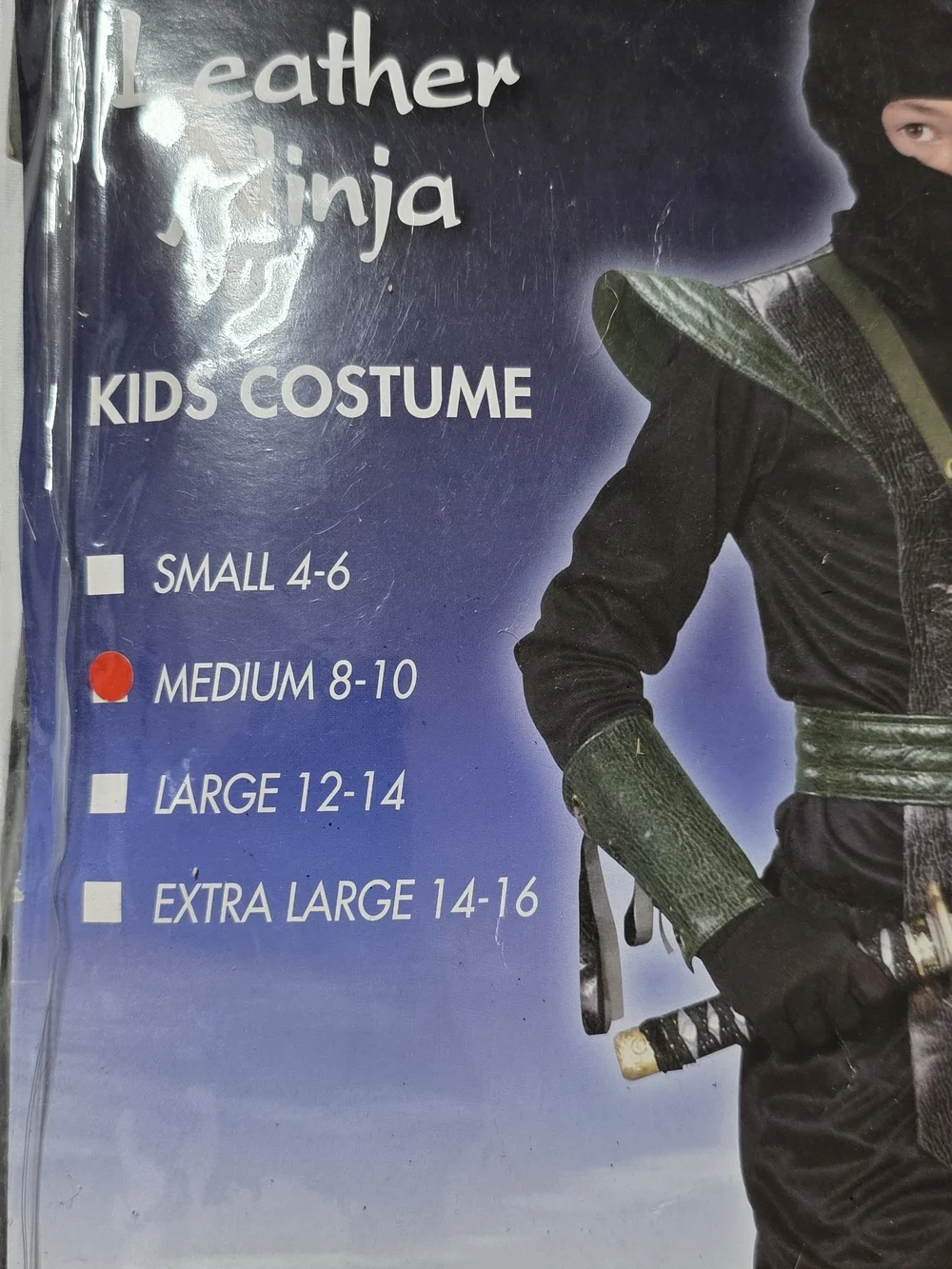 Spirit Halloween Leather Ninja Full Costume Set Kids Medium 8-10 Complete Kit